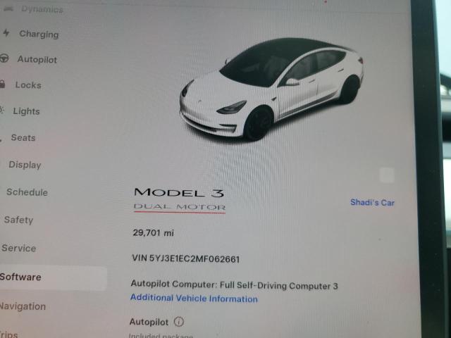 Photo 9 from auction – 2021 TESLA MODEL 3 with VIN 5YJ3E1EC2MF062661
