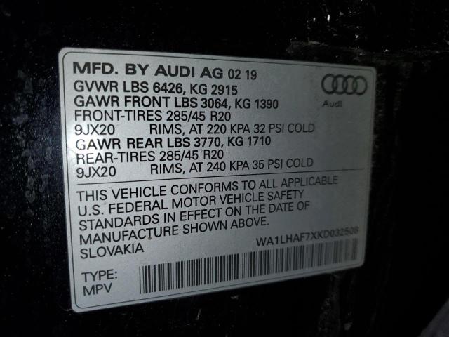 Photo 14 from auction – 2019 AUDI Q7 PREMIUM with VIN WA1LHAF7XKD032508