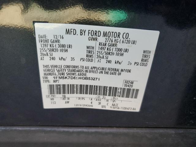 Photo 14 from auction – 2017 FORD EXPLORER X with VIN 1FM5K7D85HGB53271