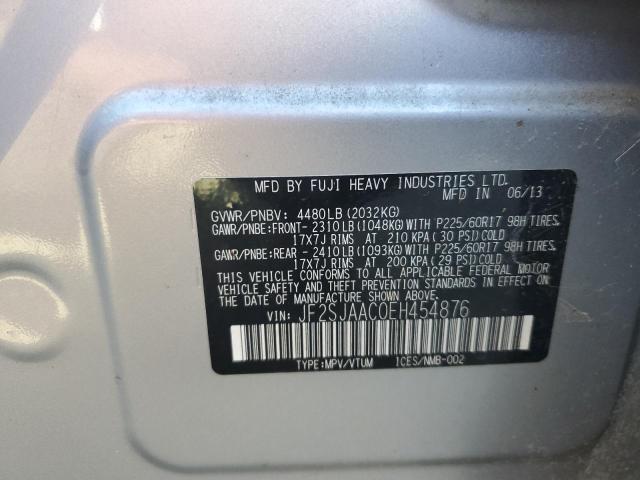 Photo 14 from auction – 2014 SUBARU FORESTER 2 with VIN JF2SJAAC0EH454876