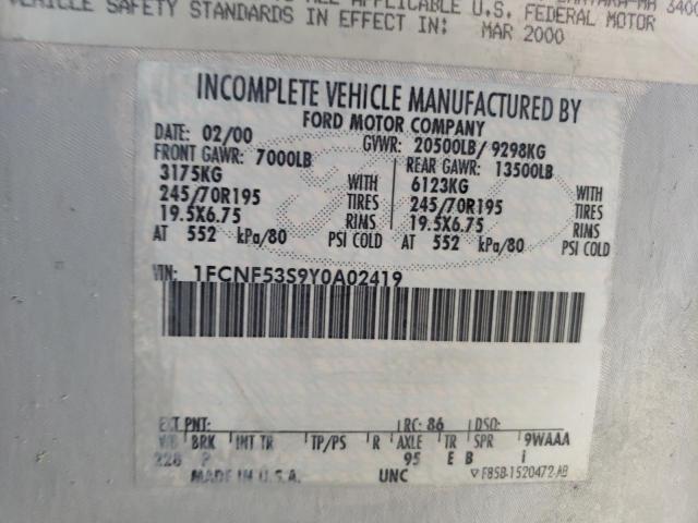 Photo 10 from auction – 2000 FORD F550 with VIN 1FCNF53S9Y0A02419