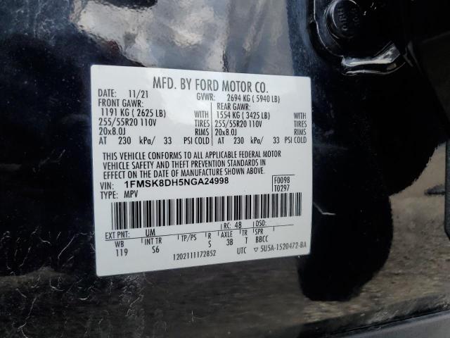 Photo 14 from auction – 2022 FORD EXPLORER XLT with VIN 1FMSK8DH5NGA24998