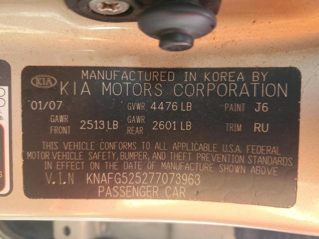 Photo 14 from auction – 2007 KIA RONDO BASE with VIN KNAFG525277073963