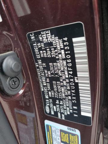 Photo 14 from auction – 2015 KIA SORENTO EX with VIN 5XYKUDA74FG601334