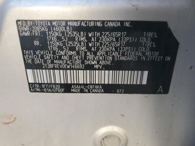 Photo 14 from auction – 2014 TOYOTA RAV4 LE with VIN 2T3BFREV0EW146692