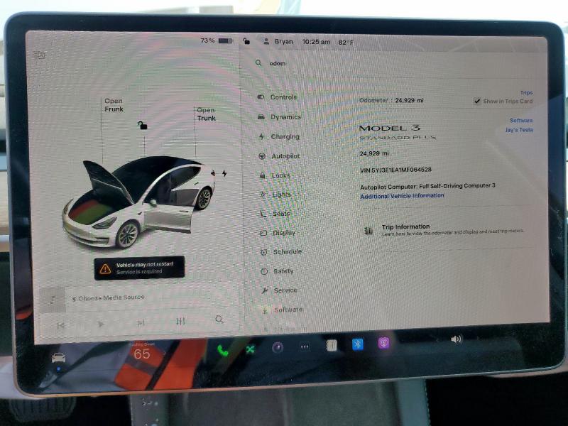 Photo 9 from auction – 2021 TESLA MODEL 3 with VIN 5YJ3E1EA1MF064528