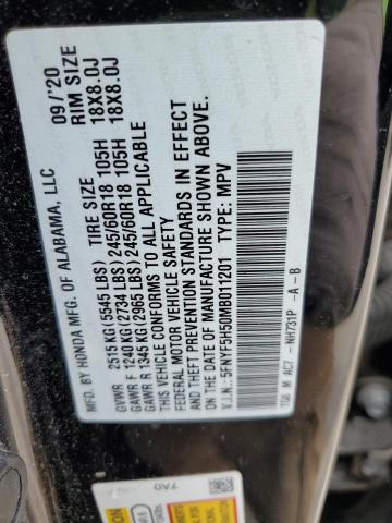 Photo 14 from auction – 2021 HONDA PILOT EXL with VIN 5FNYF5H50MB011201