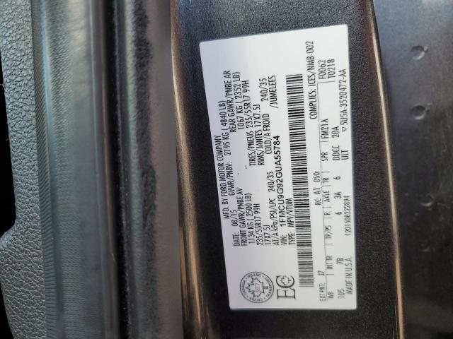 Photo 14 from auction – 2016 FORD ESCAPE SE with VIN 1FMCU9G92GUA55784