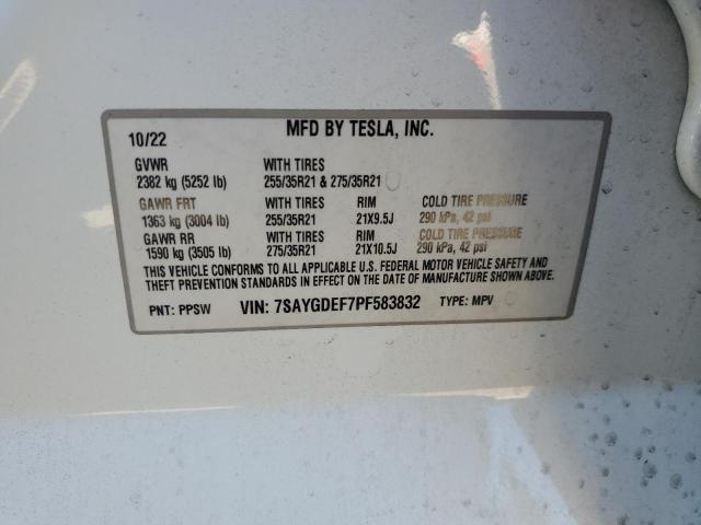 Photo 14 from auction – 2023 TESLA MODEL Y with VIN 7SAYGDEF7PF583832