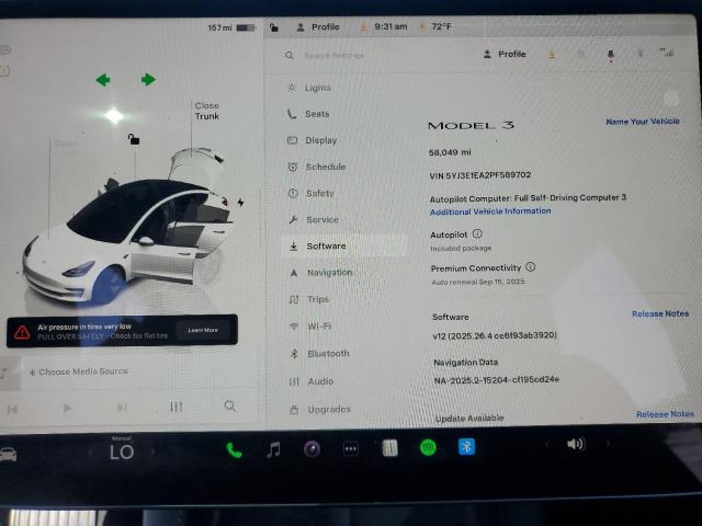 Photo 9 from auction – 2023 TESLA MODEL 3 with VIN 5YJ3E1EA2PF589702