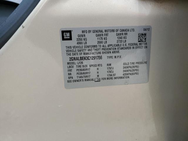 Photo 14 from auction – 2012 CHEVROLET EQUINOX LS with VIN 2GNALBEK3C1291756