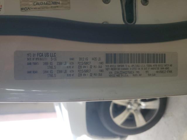 Photo 14 from auction – 2016 JEEP COMPASS LA with VIN 1C4NJCEA4GD760814