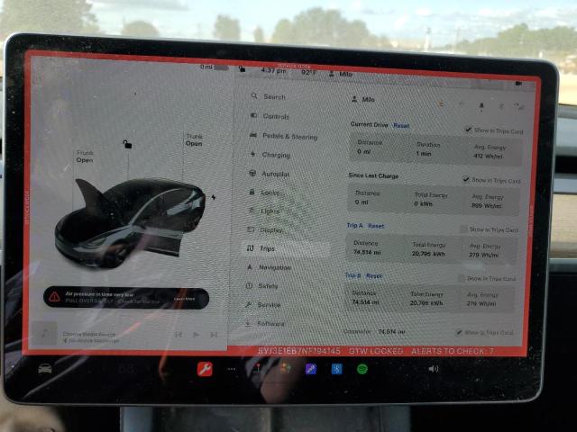 Photo 9 from auction – 2022 TESLA MODEL 3 with VIN 5YJ3E1EB7NF194145