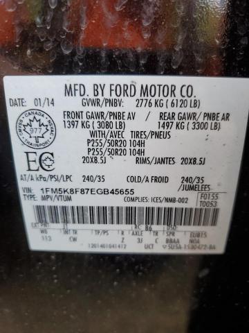 Photo 14 from auction – 2014 FORD EXPLORER L with VIN 1FM5K8F87EGB45655