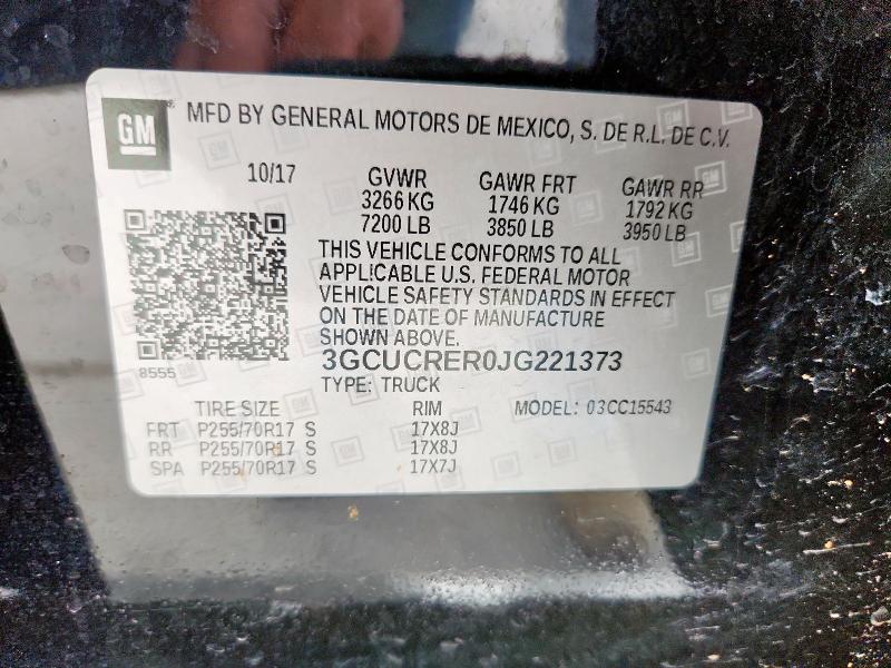 Photo 14 from auction – 2018 CHEVROLET SILVERADO C1500 LT with VIN 3GCUCRER0JG221373