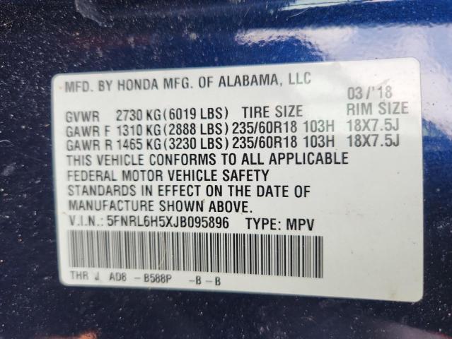 Photo 14 from auction – 2018 HONDA ODYSSEY EX with VIN 5FNRL6H5XJB095896