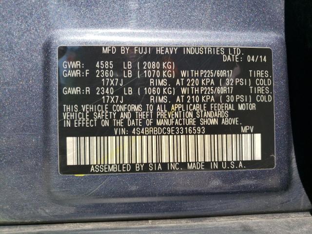 Снимка 14 от търг – 2014 SUBARU OUTBACK 2. с VIN 4S4BRBDC9E3316593