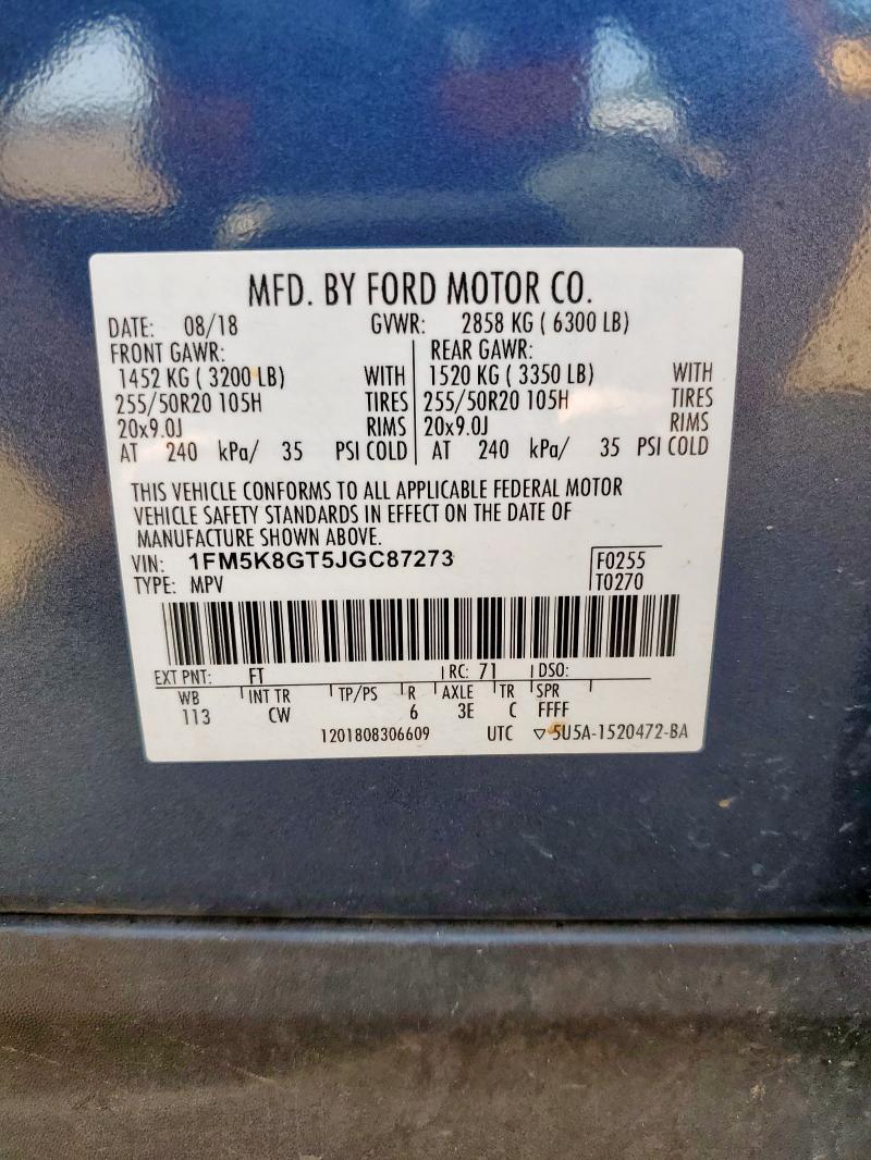 Photo 14 from auction – 2018 FORD EXPLORER S with VIN 1FM5K8GT5JGC87273