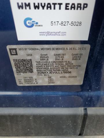 Photo 14 from auction – 2020 CHEVROLET EQUINOX LT with VIN 3GNAXJEV0LL179956