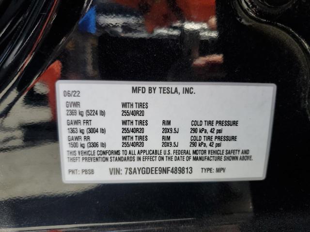 Photo 14 from auction – 2022 TESLA MODEL Y with VIN 7SAYGDEE9NF489813