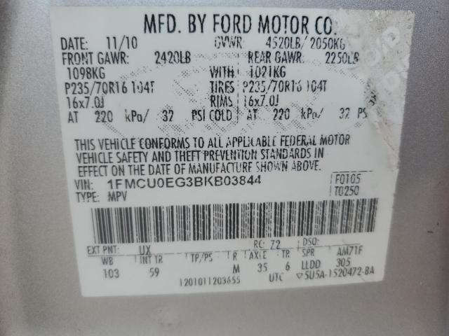 Zdjęcie 14 z aukcji – 2011 FORD ESCAPE LIM z VIN 1FMCU0EG3BKB03844
