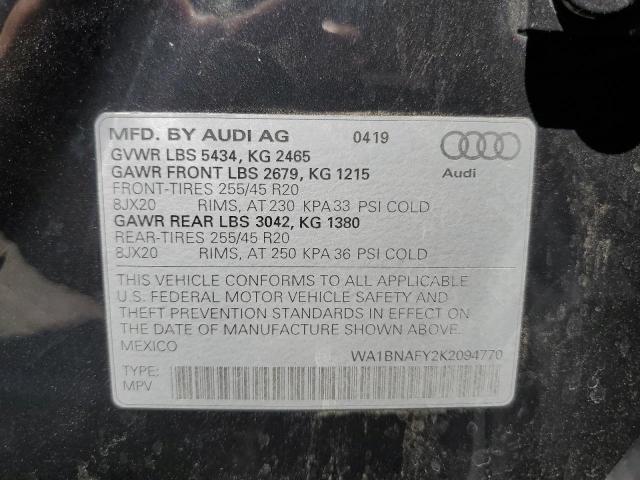 Photo 14 from auction – 2019 AUDI Q5 PREMIUM with VIN WA1BNAFY2K2094770