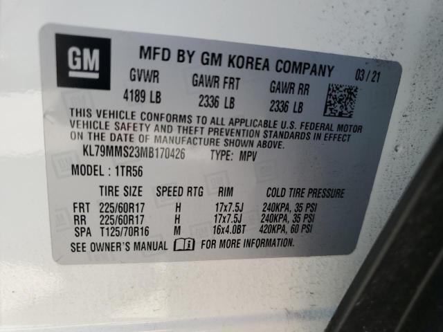 Photo 14 from auction – 2021 CHEVROLET TRAILBLAZE with VIN KL79MMS23MB170426