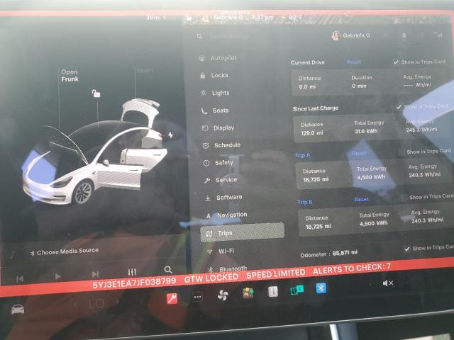 Photo 9 from auction – 2018 TESLA MODEL 3 with VIN 5YJ3E1EA7JF038799