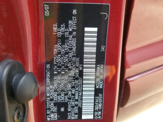 Photo 14 from auction – 2007 TOYOTA HIGHLANDER with VIN JTEEP21A670223007