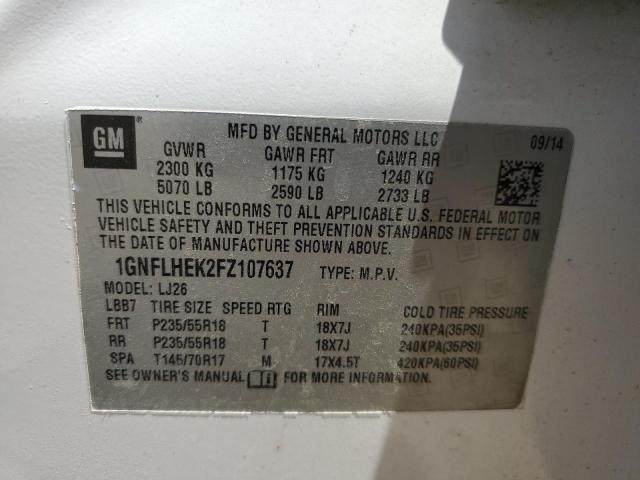 Photo 14 from auction – 2015 CHEVROLET EQUINOX LT with VIN 1GNFLHEK2FZ107637