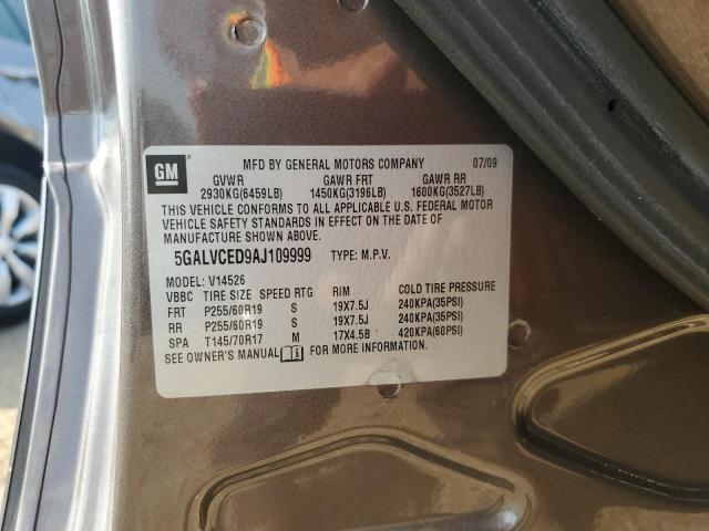 Photo 14 from auction – 2010 BUICK ENCLAVE CX with VIN 5GALVCED9AJ109999