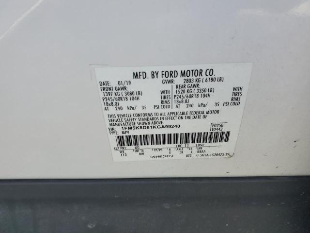 Photo 14 from auction – 2019 FORD EXPLORER X with VIN 1FM5K8D81KGA99240