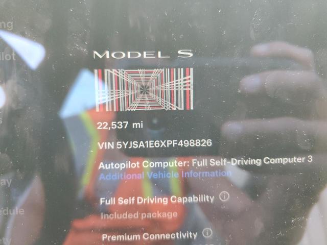 Photo 9 from auction – 2023 TESLA MODEL S with VIN 5YJSA1E6XPF498826