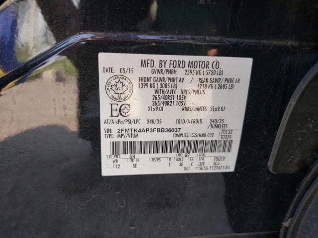 Photo 14 from auction – 2015 FORD EDGE SPORT with VIN 2FMTK4AP3FBB36037