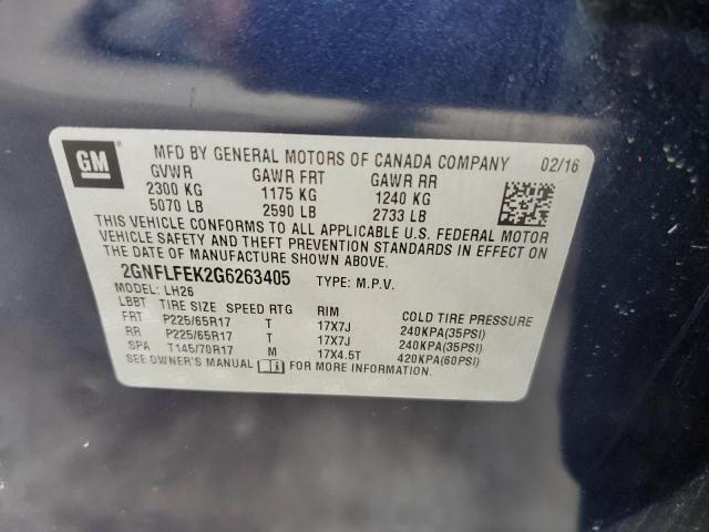 Photo 14 from auction – 2016 CHEVROLET EQUINOX LT with VIN 2GNFLFEK2G6263405