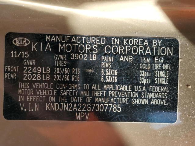 Photo 14 from auction – 2016 KIA SOUL with VIN KNDJN2A22G7307785