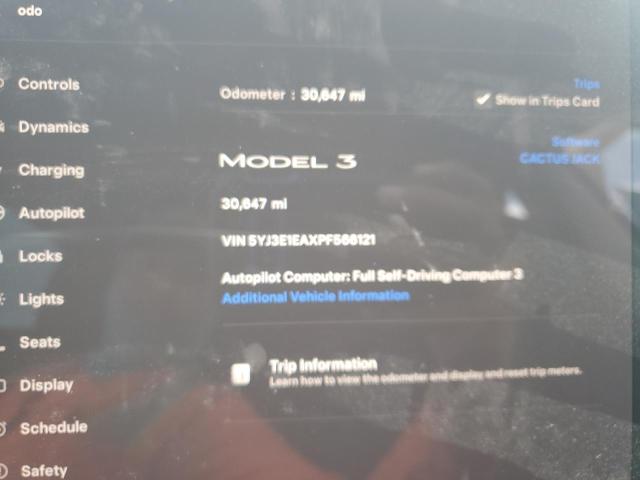 Photo 9 from auction – 2023 TESLA MODEL 3 with VIN 5YJ3E1EAXPF566121