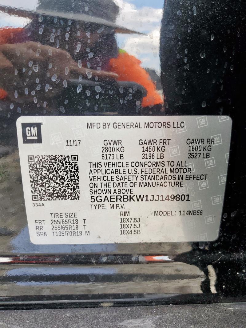 Photo 14 from auction – 2018 BUICK ENCLAVE ES with VIN 5GAERBKW1JJ149801