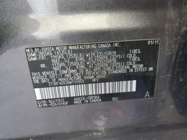 Photo 14 from auction – 2011 TOYOTA RAV4 SPORT with VIN 2T3RF4DV3BW114950