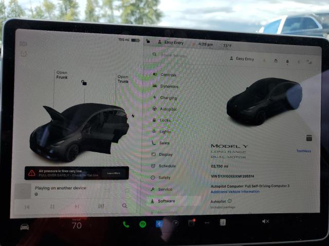 Photo 9 from auction – 2021 TESLA MODEL Y with VIN 5YJYGDEEXMF295514