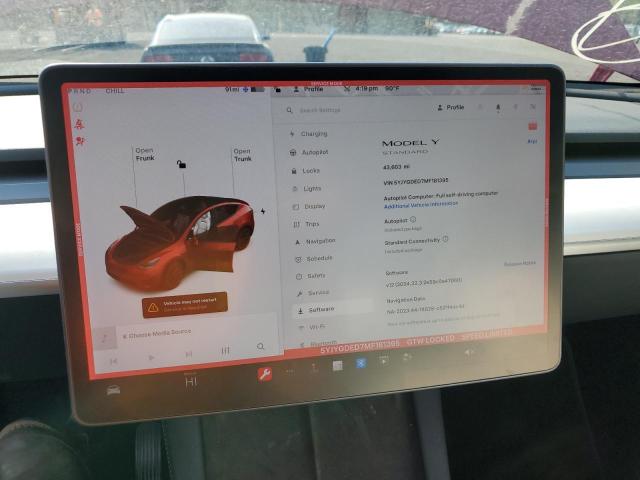 Photo 9 from auction – 2021 TESLA MODEL Y with VIN 5YJYGDED7MF181395