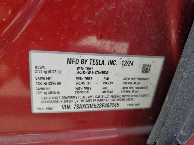 Photo 14 from auction – 2025 TESLA MODEL X with VIN 7SAXCDE52SF462245