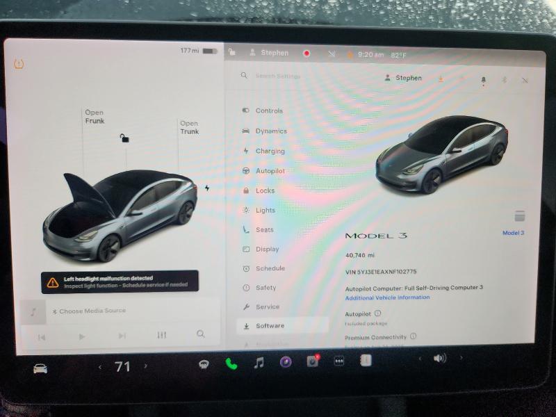 Photo 9 from auction – 2022 TESLA MODEL 3 with VIN 5YJ3E1EAXNF102775