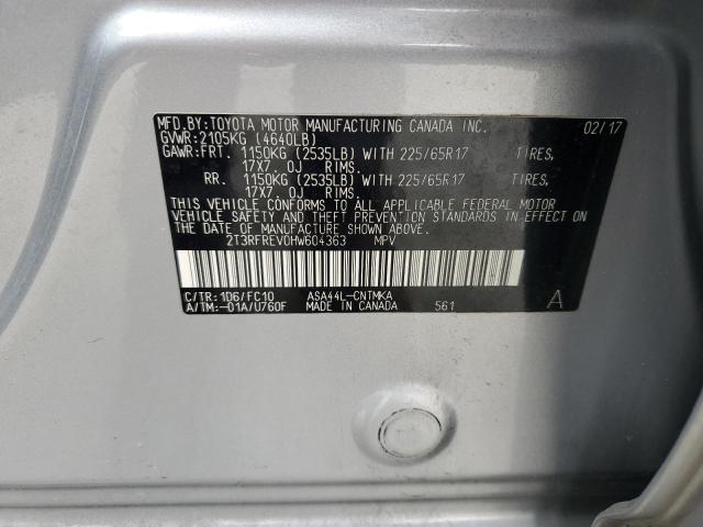 Photo 14 from auction – 2017 TOYOTA RAV4 XLE with VIN 2T3RFREV0HW604363