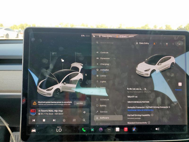 Photo 9 from auction – 2020 TESLA MODEL 3 with VIN 5YJ3E1EA4LF597486