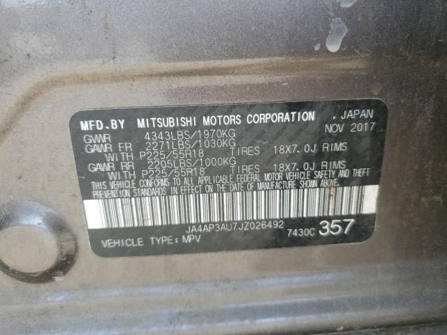 Photo 14 from auction – 2018 MITSUBISHI OUTLANDER with VIN JA4AP3AU7JZ026492