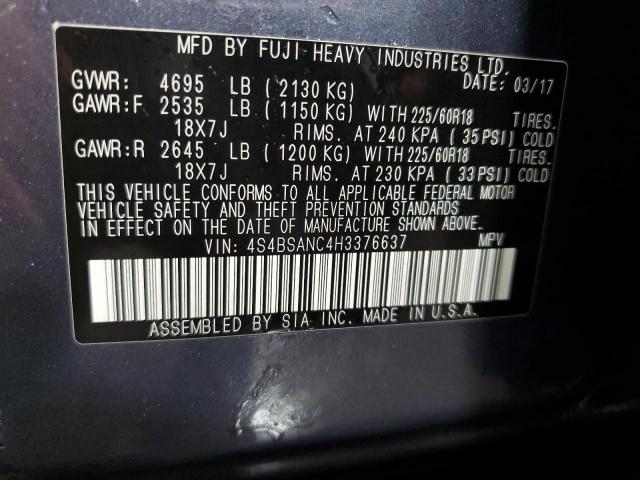 Photo 14 from auction – 2017 SUBARU OUTBACK 2. with VIN 4S4BSANC4H3376637
