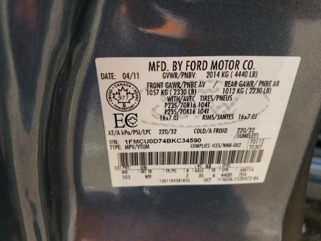 Photo 14 from auction – 2011 FORD ESCAPE XLT with VIN 1FMCU0D74BKC34590