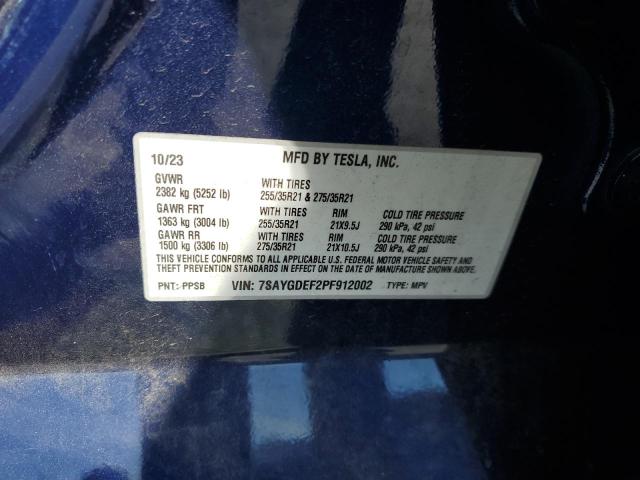 Photo 14 from auction – 2023 TESLA MODEL Y with VIN 7SAYGDEF2PF912002