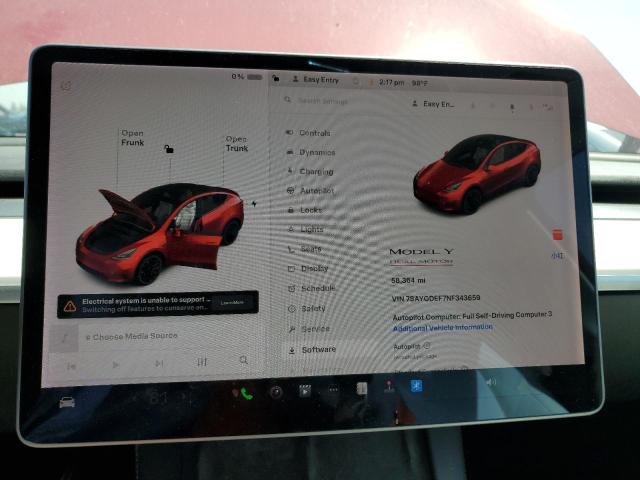 Photo 9 from auction – 2022 TESLA MODEL Y with VIN 7SAYGDEF7NF343659